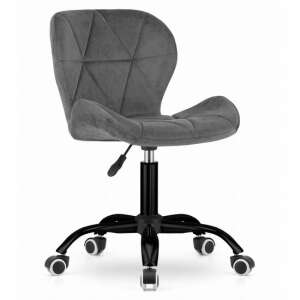 Mercaton Noto Velvet Office Chair, Grey and Black, Swivel, Height Adjustable - Furniture