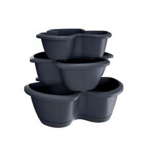 Respana Trio 3-tier Anthracite Flower Pot Set, 28.1L, 47x40.5cm - Flower Pot