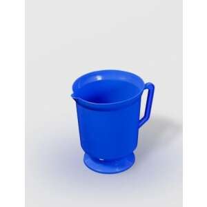 Blue plastic pitcher with handle, 1 liter capacity - Sterk