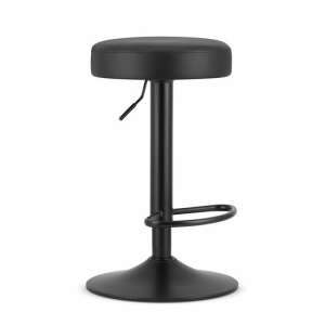Black adjustable height bar stool with eco-leather seat, Mercaton Rojst - Bar Stool