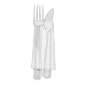 Disposable cutlery set, fork, knife and napkin, 100 pieces - Disposable Cutlery