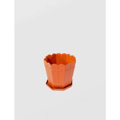 Vintage Mercaton® műanyag virágcserép alátéttel, barna, 40x36 cm