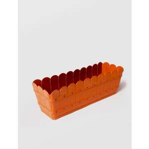 Orange plastic planter with a fence design, 60x12x13.5 cm - Sterk