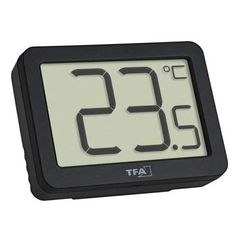 Digitális szobahőmérő mágneses rögzítéssel, fekete, TFA 30.1065.01