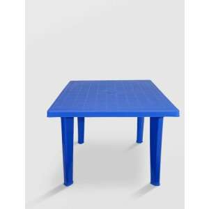 Blue square plastic garden table, 90x90x75 cm - Garden Table
