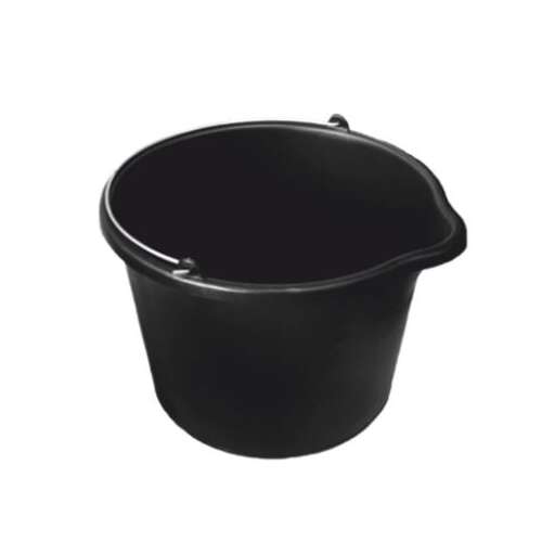 Black 20L construction bucket with spout and metal handle, Richmann