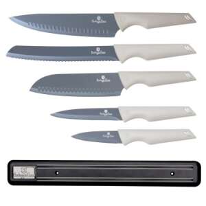 BerlingerHaus Aspen Collection 6-piece knife set with magnetic holder, gray - Kitchen Knife