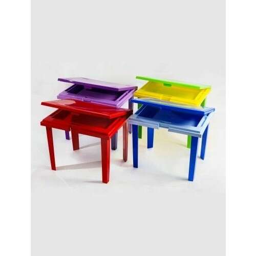 Gyermekasztal speciális fiókkal, 60x45x48 cm, különböző színek