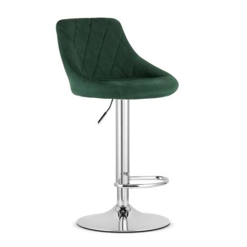 Mercaton Kast swivel bar stool, green velvet, chrome base