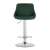 Mercaton Kast swivel bar stool, green velvet, chrome base, front view