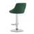 Mercaton Kast swivel bar stool, green velvet, chrome base, side view