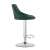 Mercaton Kast swivel bar stool, green velvet, chrome base, side view
