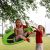 Children Playing on Malatec Nest Swing in Garden