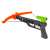 Orange and black toy crossbow with green sight