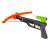 Orange and black toy crossbow with green sight