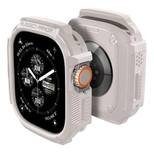 Spigen Rugged Armor Bézs tok Apple Watch Ultra 2 49mm-hez - Okosóra tok