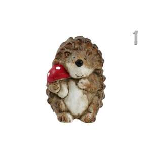 Dekoratív Kerámia Sün Gombával - Őszi Dísz - 14,5 cm