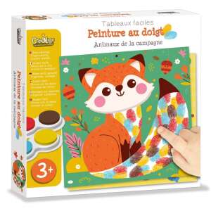 CreaLign Finger Painting - Forest Animals - Easy Painting for Kids - 6 Paintings - 4 Finger Paints - Stand - 3+ Years - Crealign