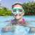Girl wearing Bestway turquoise diving mask in a swimming pool
