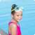 Girl wearing Bestway turquoise diving mask by the pool