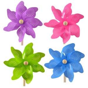 4 színű Magni szélforgó kollázs, mindegyik más színben: zöld, lila, rózsaszín és kék - Magni