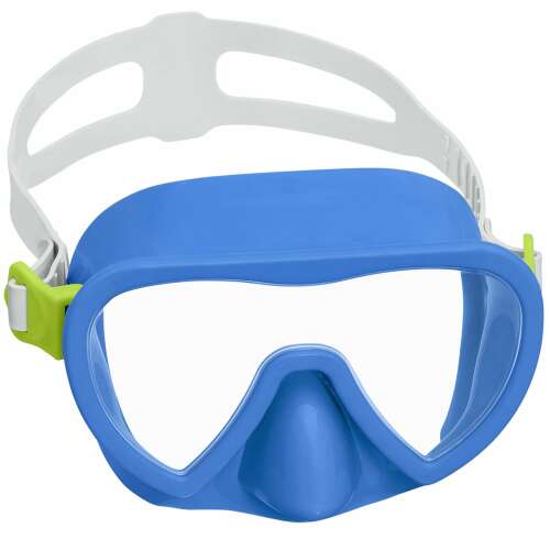 Bestway blue diving mask with white strap and green accents