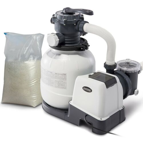 Intex 7900 l/h sand filter pump with 25kg sand for pool cleaning