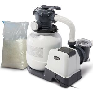 Intex 7900 l/h Sandfilterpumpe mit 25 kg Sand für die Poolreinigung - Sandfilter