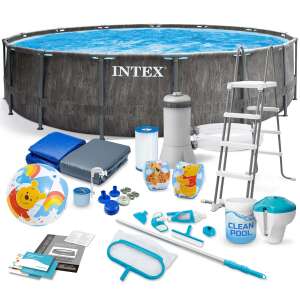 Intex 457 x 122 cm Kerek Fémvázas Medence Szett Tartozékokkal - Kerti medence