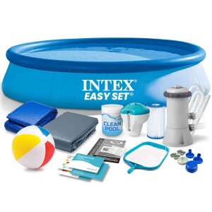 Intex Easy Set 366 x 76 cm dmuchany zestaw basenowy z pompą filtrującą, pokrywą, matą i akcesoriami - Intex