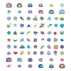 Nagy körömmatrica szett, Világűr Avenir