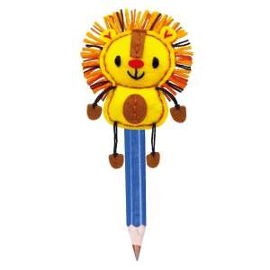 Finished Avenir DIY Sewing Pen Topper Lion, cute lion pencil topper sewn by a child - Creative Toy