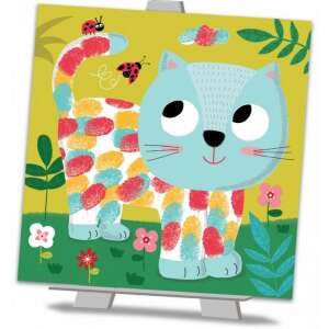 Finger Painting for Kids, CreaLign Cat Finger Painting, Easy Painting, 6 Pictures, 4 Finger Paints, Easel, French Design - Crealign