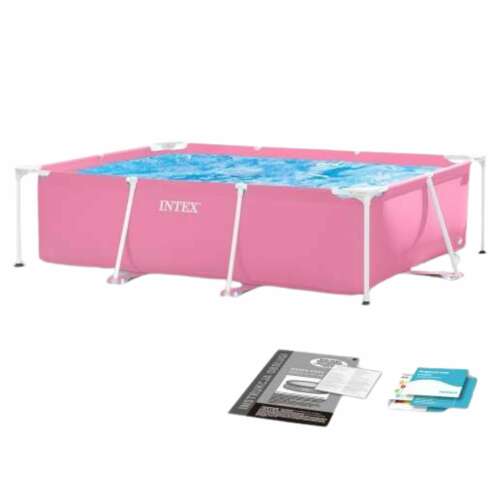 Intex Metallrahmen-Pool, 220x150x60cm, rosa