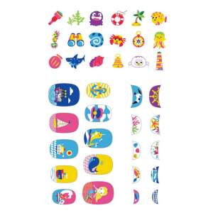 Naklejki na paznokcie Avenir Pod wodą, 38 sztuk, różne wzory - Zdobienie paznokci