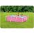 Family enjoying Intex pink rectangular frame pool in backyard