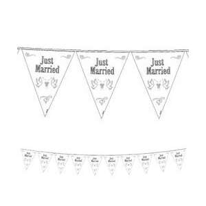 Just Married Feliratú Esküvői Zászlófüzér - 10 m