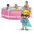 Intex Pink Metal Frame Pool with Cartoon Character