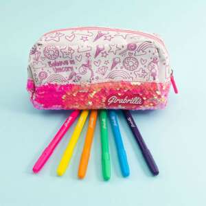 Kolorowy obsadka do pióra w kształcie jednorożca Girabrilla z cekinami i filcami