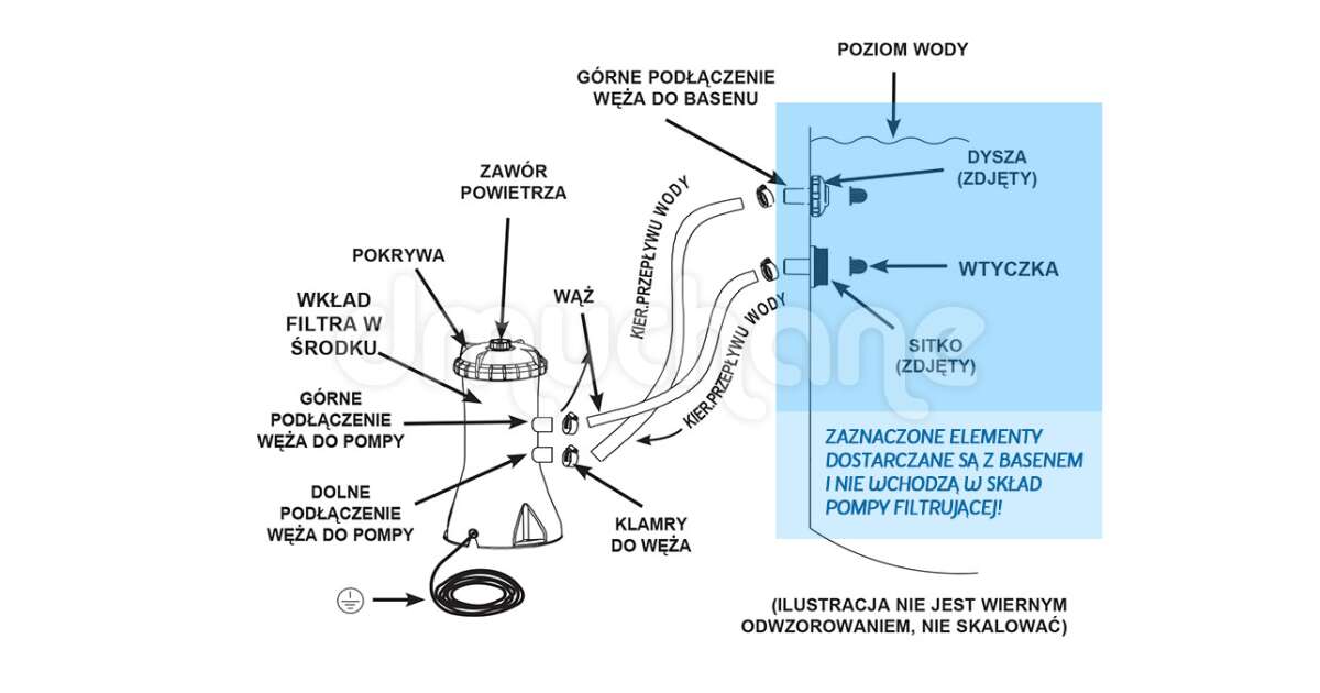 Pool pump transformer 12v 3407l/hour intex 28638gs