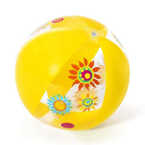 Bestway 51 cm gelber aufblasbarer Strandball mit Blumendesign