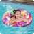 Girl using Bestway 91cm inflatable swim ring with colorful mandala design, two handles, in a pool