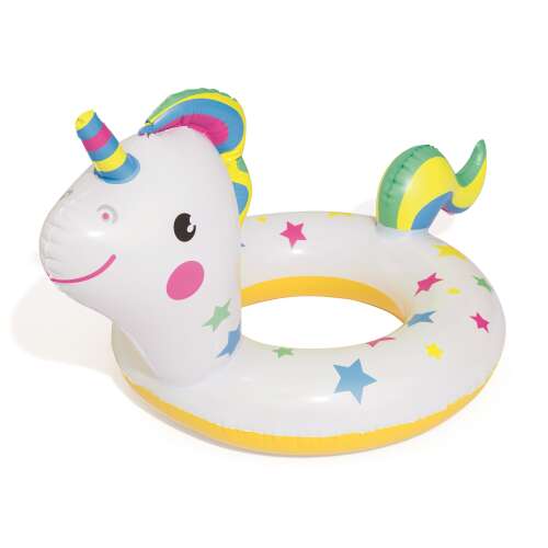 Bestway inflatable unicorn swim ring for kids, with stars and colorful details