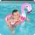 Child using Bestway flamingo glitter pool float