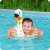 Child using Bestway swan glitter pool float
