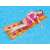 Woman relaxing on Bestway 43015 inflatable pool float in orange color