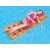 Woman relaxing on Bestway 43015 inflatable pool float in orange color