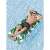 Man relaxing on Bestway Bissfull Drifter inflatable pool float with tropical leaf print