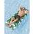 Man relaxing on Bestway Bissfull Drifter inflatable pool float with tropical leaf print
