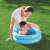 Bestway 51061 inflatable pool, blue, with a child playing in it